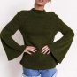Casual Autumn Pullover Women Turtleneck Long Sleeve Knit Sweater Flare Sleeve Solid Jumper Femme Win