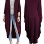 VS Women Red Open Stitch Cloak Trench Coats Autumn Batwing Full Sleeve Cardigan Knitted Sweater Loos
