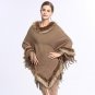 SC134 Women Capes Printed Poncho 2017 Winter Faux Fox Fur Shawl Knitted Triangle Tassel Sweater Plus