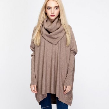 2017 plus size women turtleneck pullover sweaters heaps collar autumn winter batwing sleeves women l