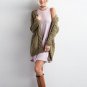 Plus Size Casual Pocket Knitted Sweater Women Cardigan Autumn Winter Long Twist Knitwear Outwear Loo