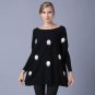 Women Long Sleeve Sweater Dress Fashion Black Autumn Medium-long O Neck Sweater Plus Size Women Pull