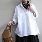 Women  Blouse Loose Body Shirt Vintage Long Sleeve  Plus Size Casual Linen Shirt Women Blusas Vestid