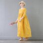 Summer Dress O-neck Empire Three Quarter Ankle-Length Long Cotton Dress for Women Elegant Party Dres