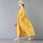 Summer Dress O-neck Empire Three Quarter Ankle-Length Long Cotton Dress for Women Elegant Party Dres
