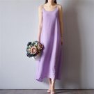 Summer Dress Solid Multi-Color Silk Cotton Spaghetti Strap Dresses Loose Sexy Slip Beach Party Dress
