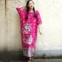 Spring Summer Dress for Women Vintage Floral Prints Half Sleeve Loose Plus Size Linen Cotton Dress F