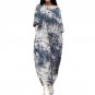 Spring Summer Dress for Women Vintage Floral Prints Half Sleeve Loose Plus Size Linen Cotton Dress F