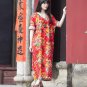 Vestidos Linen Dress Spring Summer Women Dresses V-neck Vintage Print Three Quarter Loose Hem Split