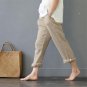 Trousers for Women  Solid Women Harem Pants Casual Elastic Waist Long Camouflage Straight Linen Pant