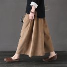 Autumn Winter Trousers for Women 3 Colors Corduroy Elastic Waist Loose Ankle-length Women Pants Casu