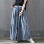 New Spring Women Harem Pants Vintage Stripe Elastic Waist Loose Casual Personality Linen Wide Leg Pa
