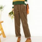 Women Pants  Autumn Winter Trousers for Women Vintage Corduroy Straight Loose Long Pants Female S467