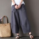 Harme Pants  New Stylish Solid All-match Large Pocket Wide Leg Pants Casual Plus Size  Trousers for 