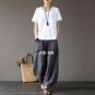 Harme Pants  New Stylish Solid All-match Large Pocket Wide Leg Pants Casual Plus Size  Trousers for 