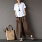 Harme Pants  New Stylish Solid All-match Large Pocket Wide Leg Pants Casual Plus Size  Trousers for 