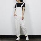 Pantalon Femme  Summer Linen Pants Fluid Casual Bib Pants Plus Size Trousers Wide Leg Pants Female L