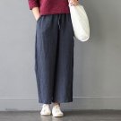 Pantalon Femme Women Pants Linen Pants Women Trousers Elastic Waist Loose Casual Sweatpants Wide Leg