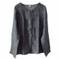 Vestidos Vintage O-neck Solid Handmade Plate Buttons Long-sleeve Linen Shirt  Women Casual Blusas S2