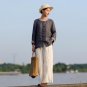 Vestidos Vintage O-neck Solid Handmade Plate Buttons Long-sleeve Linen Shirt Women Casual Blusas S2