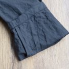 Spring Autumn Dresses Solid Long Sleeve Handmade Button Plus Size Cotton Dress Casual Black Dress S1