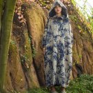 Winter Women Dresses Vintage Print Quilted Cotton Plate Buttons Big Hood Plus Size Long Casual Robe 