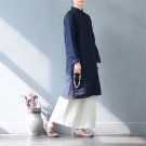 Winter Dress Vintage Floral Jacquard Plate Buttons Thicken Warm Cotton Dress Vestidos S477