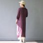 Autumn Dresses Vintage Chinese Style V-neck Plate Buttons Three Quarter Sexy Long Linen Dress Women 