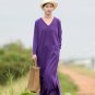 Autumn Dresses Solid V-neck Long-sleeve Casual Cotton Dress Long Base Women Dress Multi-color S249