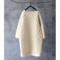Winter Women Dress Vintage Warm Cotton-padded Solid Rhombus Cotton Pullover Loose Medium-long Wadded