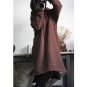 Autumn Winter Dress Vintage Cotton Fleece Pullover Thickening Hooded All-match Loose Dress Women Cas
