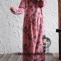 Spring Autumn Women Dress Vintage Print Long Sleeve Plus Size Maxi Long Loose Cotton Linen Dress Ves