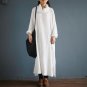 Spring Autumn Women Dress Cotton Detachable Turtleneck Long-sleeve All-match Loose Basic Long Cotton