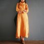 Spring Autumn Women Dress Cotton Detachable Turtleneck Long-sleeve All-match Loose Basic Long Cotton