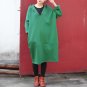 Women Spring Autumn Dress Solid Cotton Loose Hooded Dress Plus Size Long Sleeve Knee-length Dress Ve