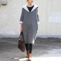 Women Spring Autumn Dress Solid Cotton Loose Hooded Dress Plus Size Long Sleeve Knee-length Dress Ve