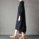 Spring Autumn Dress 100% Cotton Women Dress Vestidos Loose Fleece Thickening Turtleneck Long-sleeve 