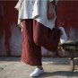 Spring Summer Women Pants Double Layer Linen Wide Leg Ankle Length Trousers for Women W28