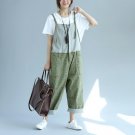 Women Pants Stitching Denim Ankle-length Overalls W26