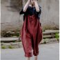 Summer Autumn Harem Pant Handmade Plate Button Plus Size Loose Bib Pants Vintage Casual Trousers Ove