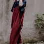 Summer Autumn Harem Pant Handmade Plate Button Plus Size Loose Bib Pants Vintage Casual Trousers Ove