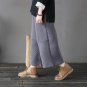 Winter Women Pants Vintage Thick Warm Cotton Loose Casual Wide Leg Pants X0769