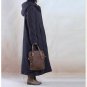 Women Winter Jackets Vintage Thickening Plus Size Hooded Linen Cotton-padded Casual Long Outerwear C