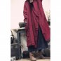 Winter Coat Women Vintage Slanting Lapel Handmade Plate Button Loose Wadded Jacket Long Casual Cotto