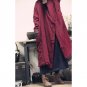 Winter Coat Women Vintage Slanting Lapel Handmade Plate Button Loose Wadded Jacket Long Casual Cotto