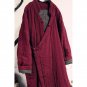 Winter Coat Women Vintage Slanting Lapel Handmade Plate Button Loose Wadded Jacket Long Casual Cotto