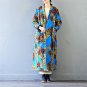 Winter Jacket Women Vintage Print Thickening Loose Long Linen Cotton Padded Casual Wide-waisted Coat