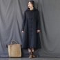 Winter Jacket Women Solid Vintage Loose Big Hood Handmade Plate Butoons Long Cotton-padded Coats S27