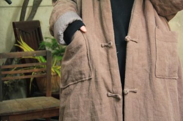 Winter Jacket Women Plus Size Handmade Plate Button Thicken Big Hood Long Wadded Jacket Loose Cotton