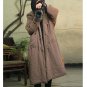 Winter Jacket Women Plus Size Handmade Plate Button Thicken Big Hood Long Wadded Jacket Loose Cotton